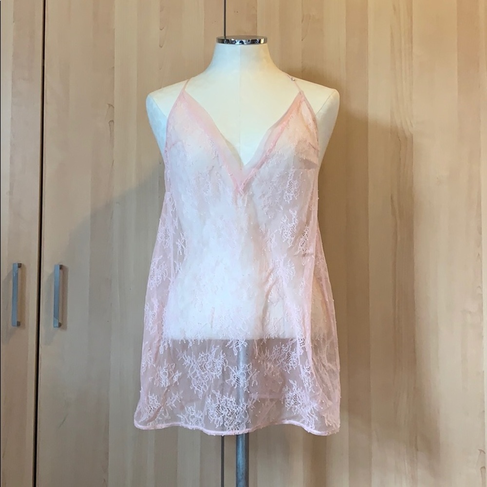 Victoria’s Secret light Pink Lace Slip lingerie L